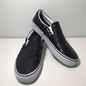 Vans Unisex Black Iridescent Sequined OTW Slip On Skate Shoes M6.5 W8